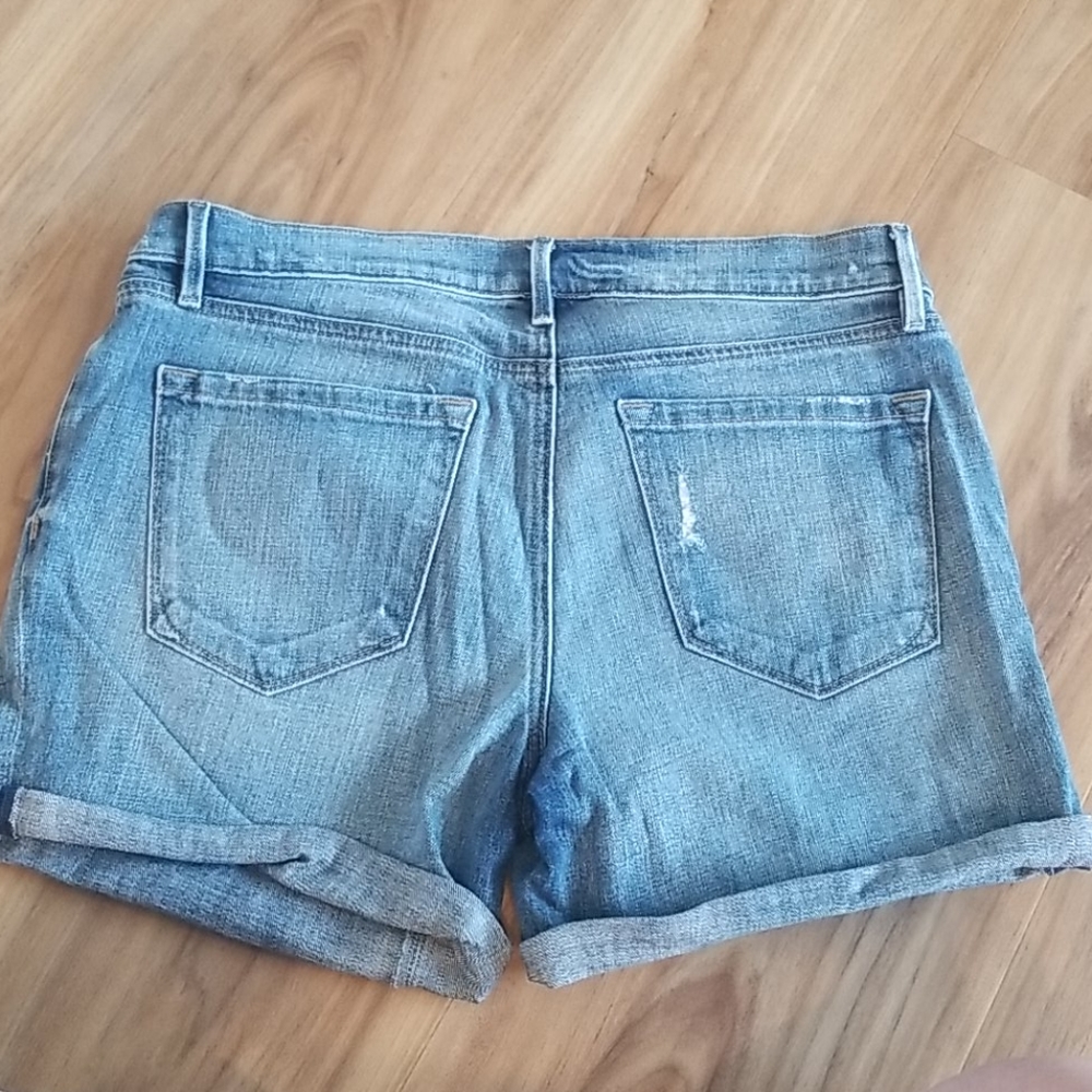 LOFT Blue Jean Shorts, Cuffed, Medium Wash, Size 8, 6.5" Inseam, EUC - Picture 2 of 7